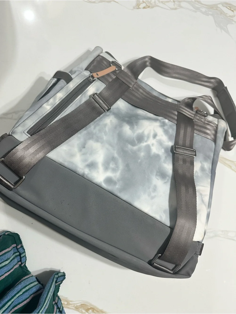 Gray Tie-Dye Pivot Petunia Picklebottom Diaper bag